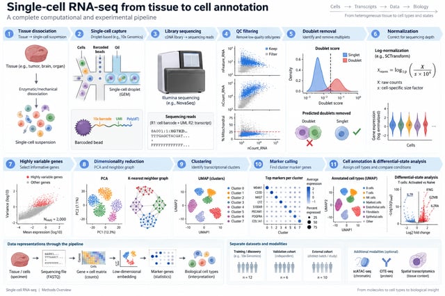 Single-cell RNA-seq from tissue to cell annotation