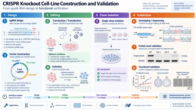 CRISPR knockout cell-line construction and validation
