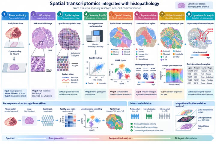Spatial transcriptomics integrated with histopathology